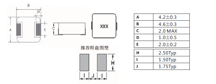 一体成型电感0520系列_封装尺寸图