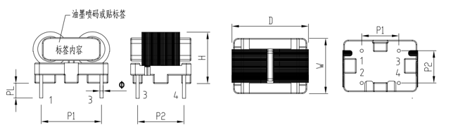 SQ1010扁平线电感封装尺寸图