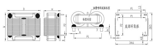 SQ3024扁平线电感封装尺寸图